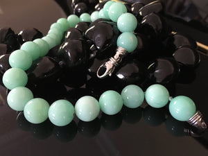 Chrysoprase Crystal Necklace with Italian white gold clasp